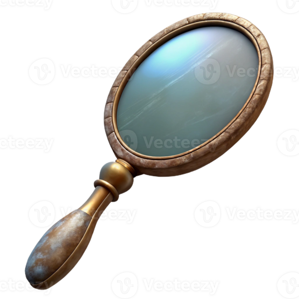 stunning creative Vintage Hand Mirror Oval Shape Isolated high quality png