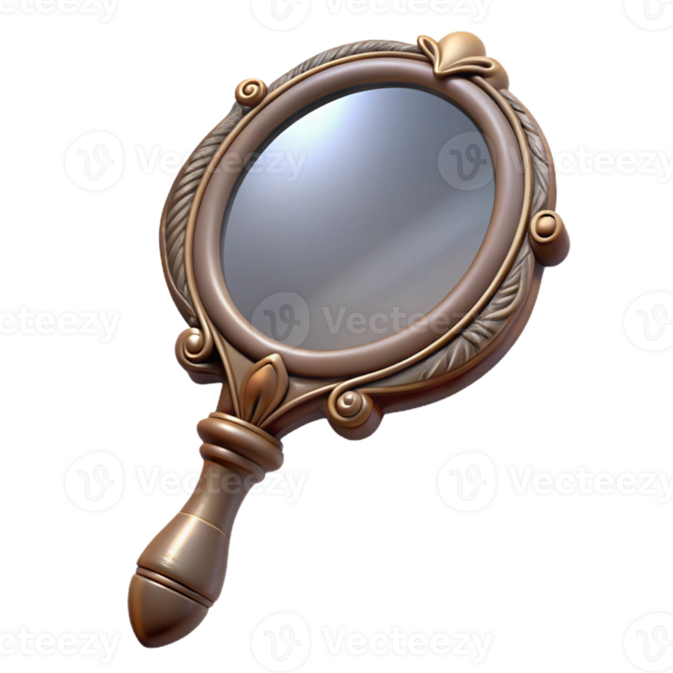 wonderful classic Vintage Hand Mirror Ornate Frame Cutout authentic png