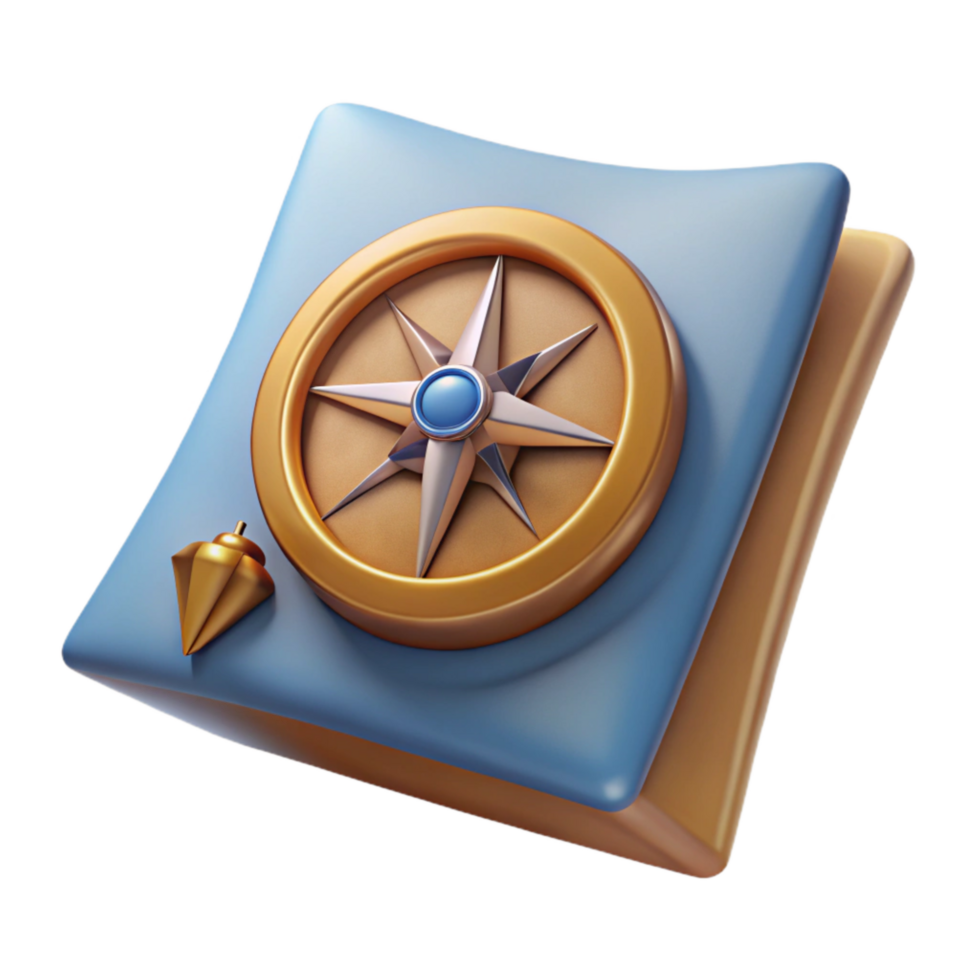 serene modern Vintage Map with Compass Rose Transparent Background detailed png