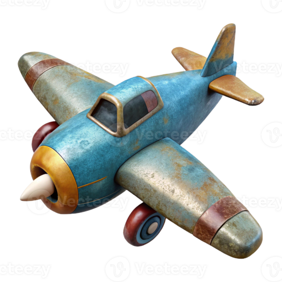 beautiful artistic Vintage Toy Airplane Cutout original png