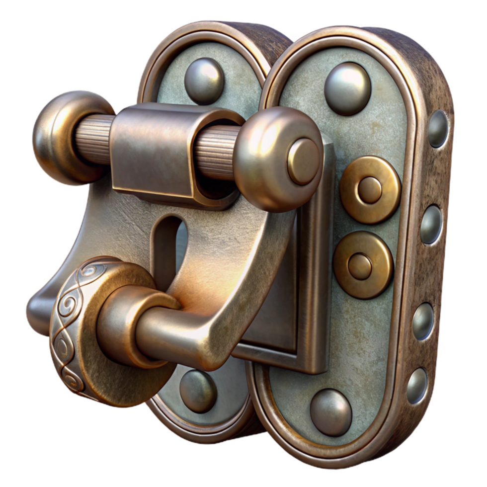 dramatic creative Vintage Window Latch Cutout with Metal Mechanism high resolution png