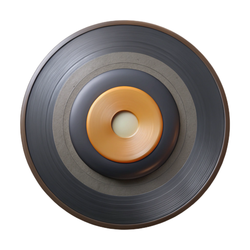 impressive minimalist Vinyl Record Center Hole Label Removed Transparent Background high resolution png