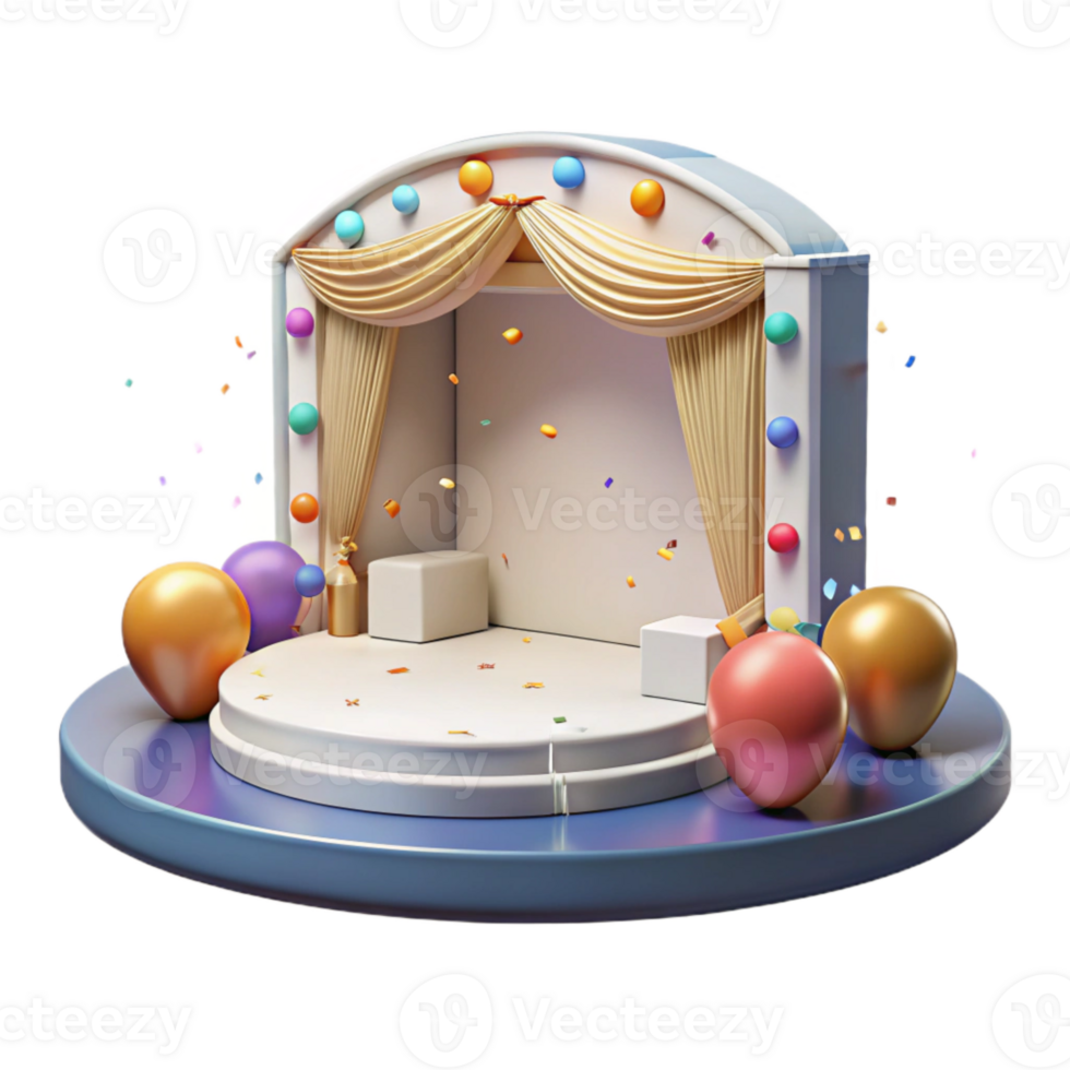 magnificent traditional Virtual Event Stage with Purple Lighting Isolated authentic png
