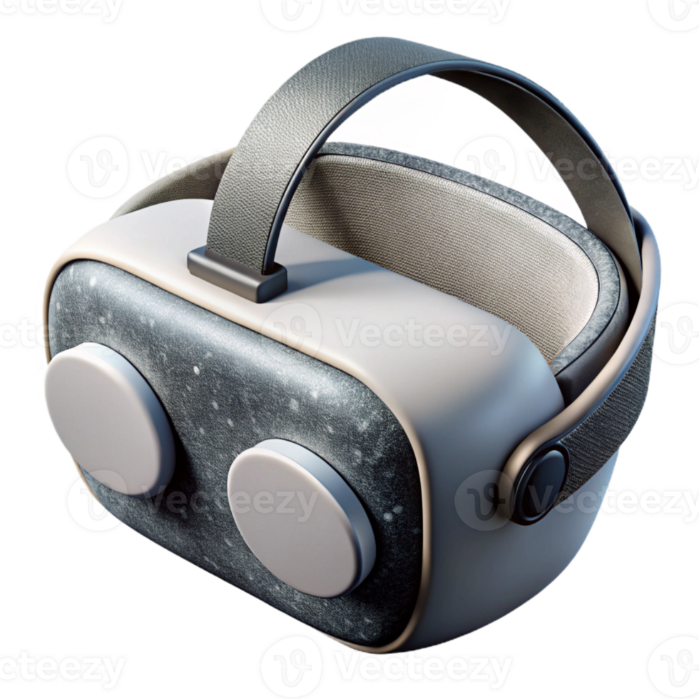 impressive rustic Virtual Reality Headset Black and White Isolated png