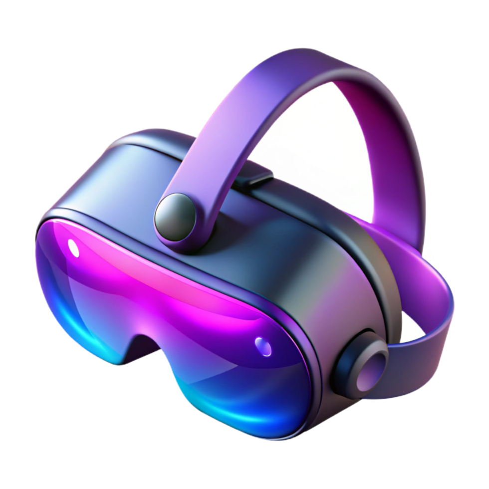 impressive contemporary Vr Headset with Purple Light Transparent Background genuine png