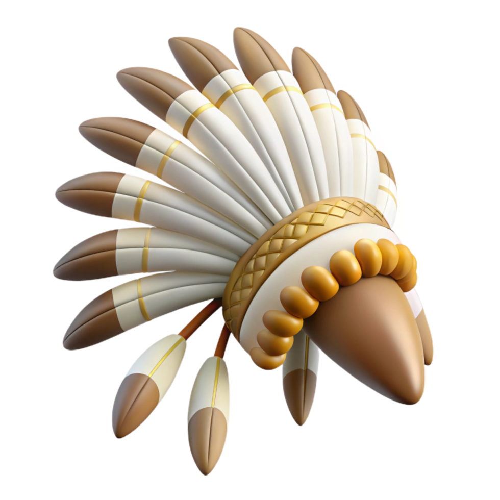elegant abstract War Bonnet with Eagle Feathers Isolated Element png