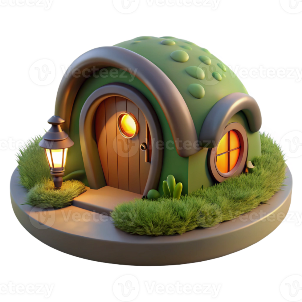 serene rustic Hobbit Hole in Grassy Hillside high resolution png