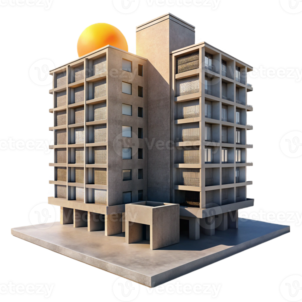 vibrant creative A Towering Brutalist Concrete Apartment Com genuine png