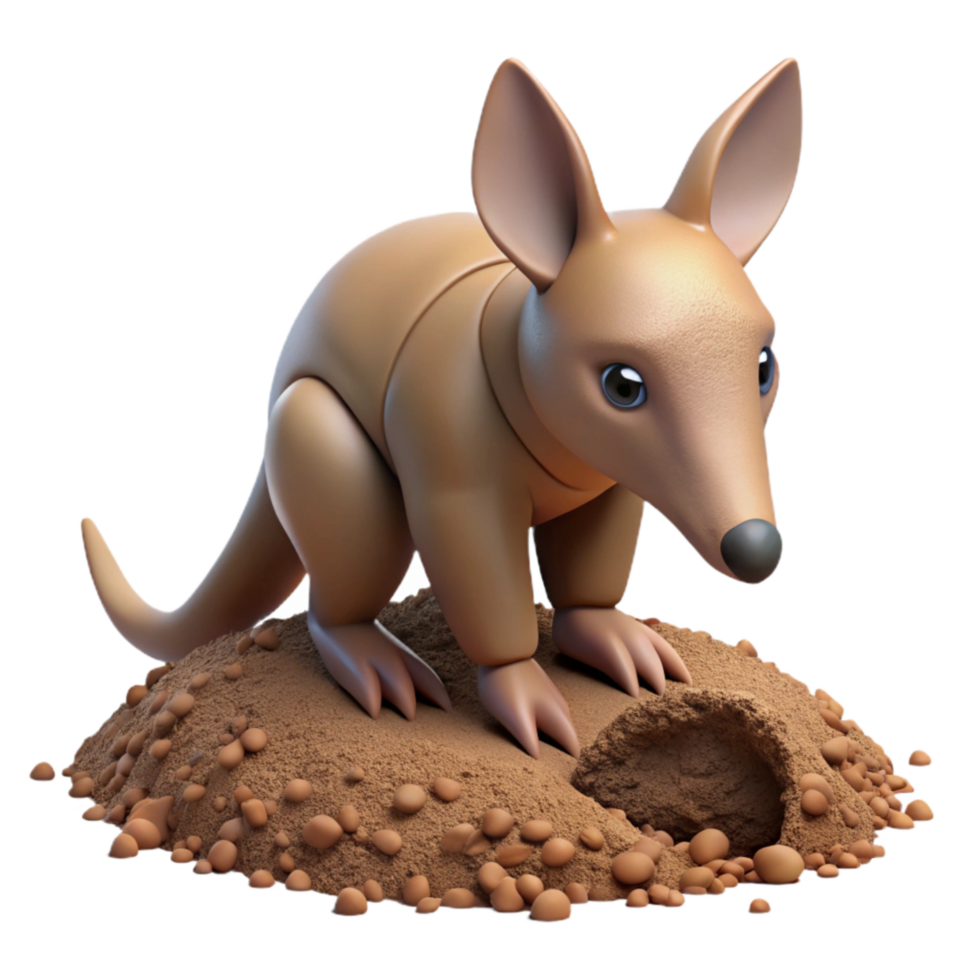 elegant rustic Aardvark Digging for Termites exclusive png