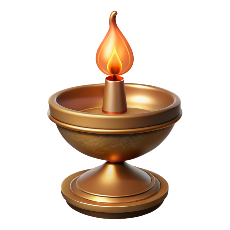serene rustic Aarti Lamp Brass Diwali Ceremony high quality png