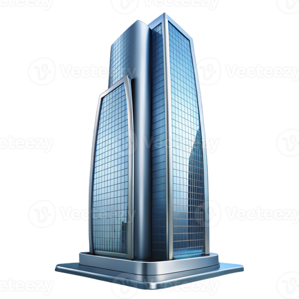 magnificent artistic A Sleek Modern Glass Skyscraper with Reflec detailed png