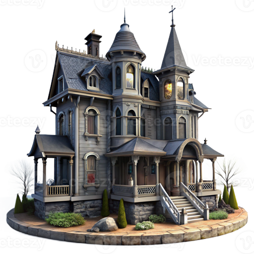 wonderful rustic A Decaying Victorian Mansion with Boarded Up detailed png