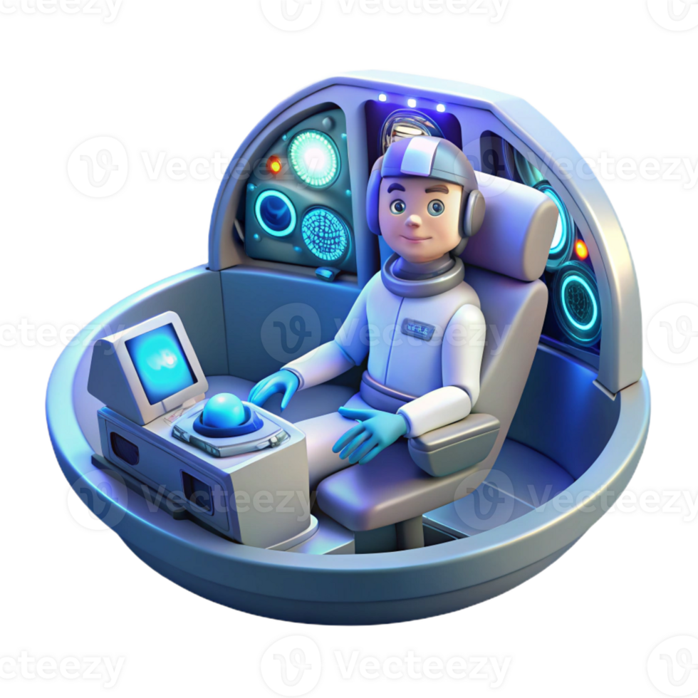 dramatic modern Spaceship Interior Holographic Displays An 4K png