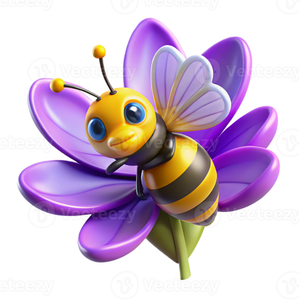elegant abstract A Close Up of a Bee Pollinating a Vibrant P exclusive png