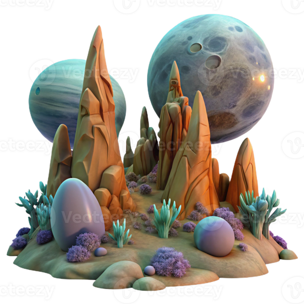 impressive artistic An Alien Landscape Towering Rock Formatio exclusive png