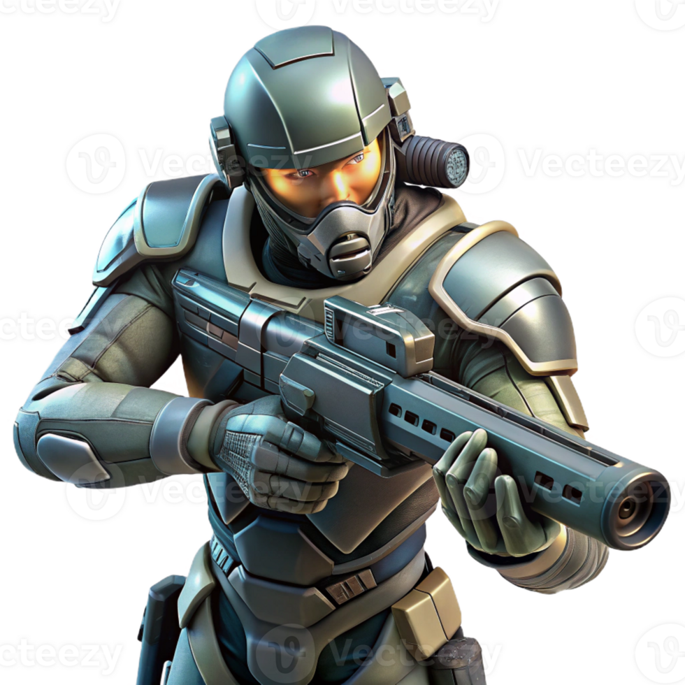 impressive abstract A Futuristic Soldier Wearing Advanced Po exclusive png