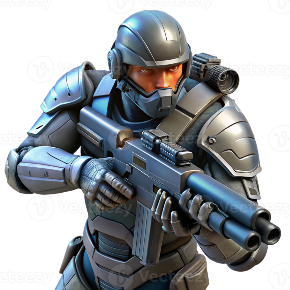 serene creative A Futuristic Soldier Wearing Advanced Po high quality png