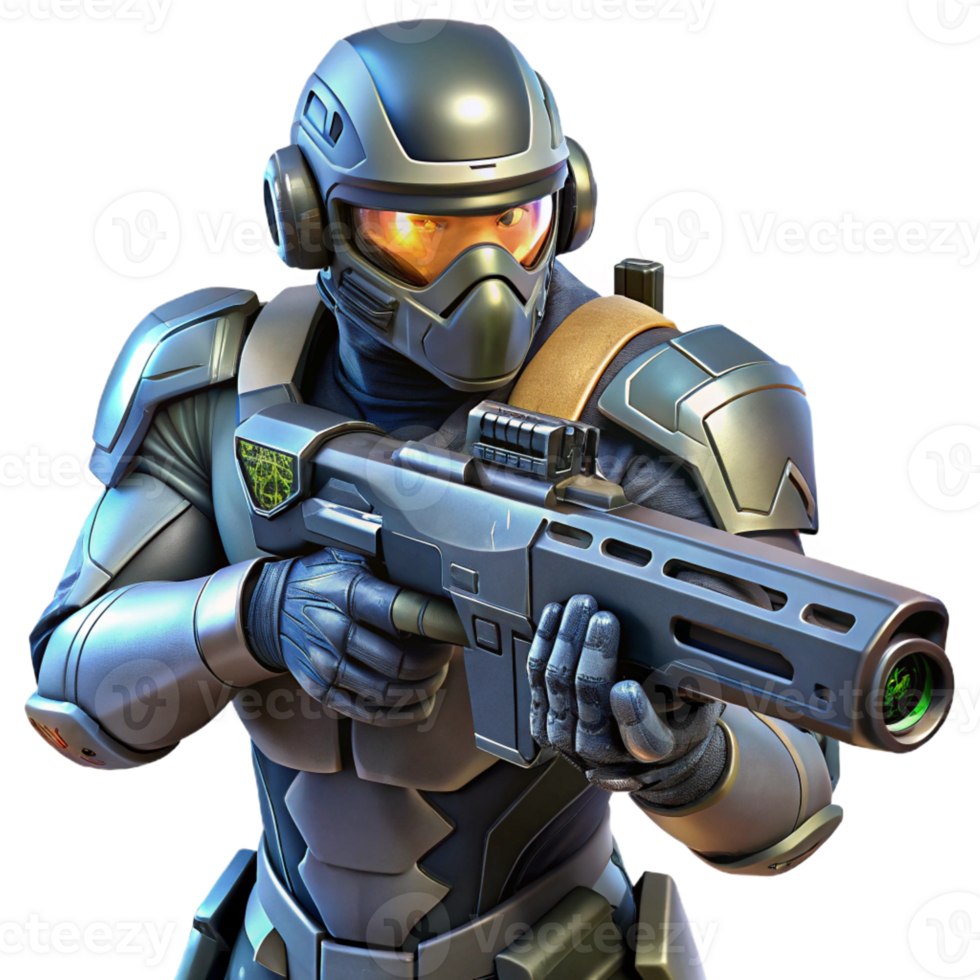 serene abstract A Futuristic Soldier Wearing Advanced Po exclusive png