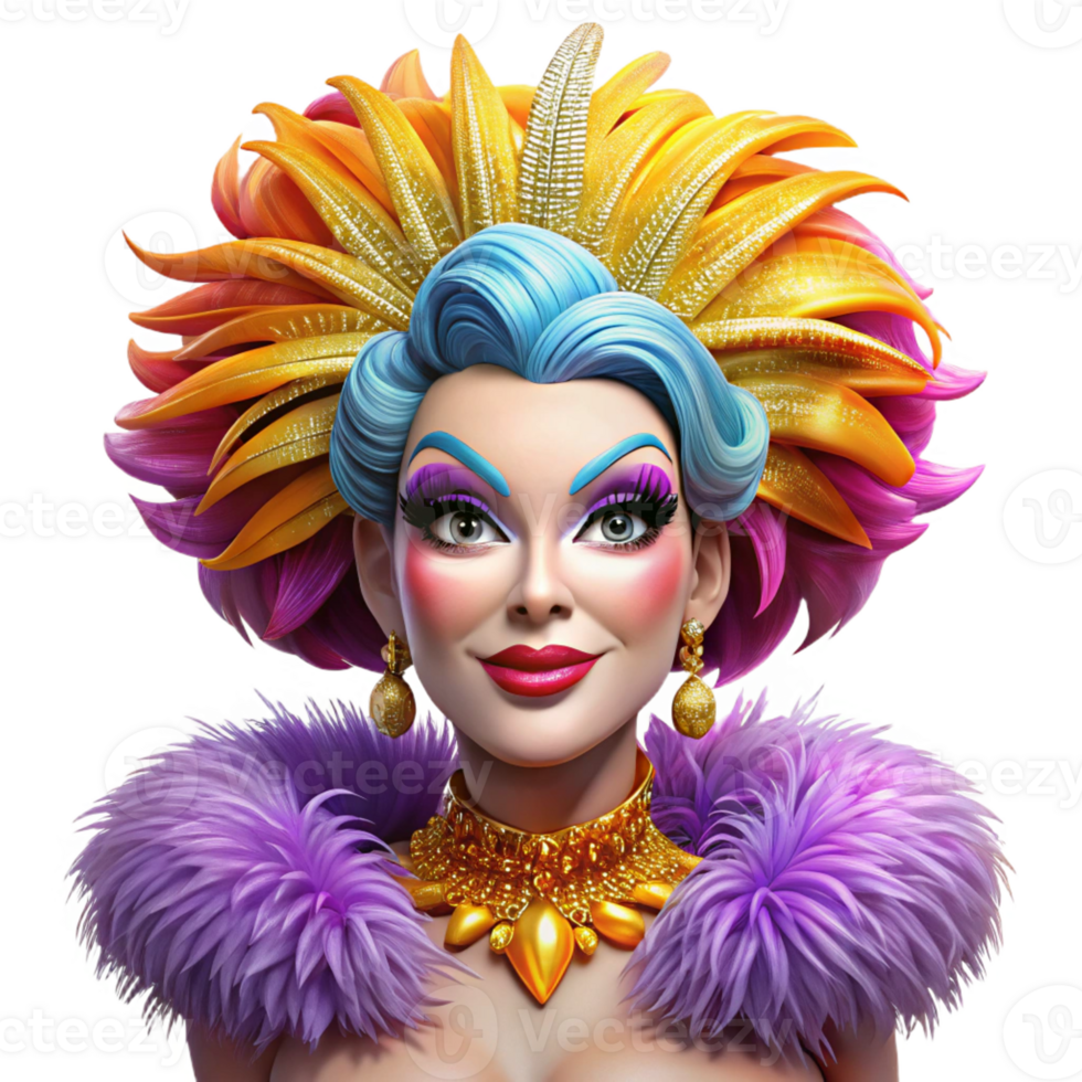 extraordinary modern Portrait of a Flamboyant Drag Queen with Ex premium png