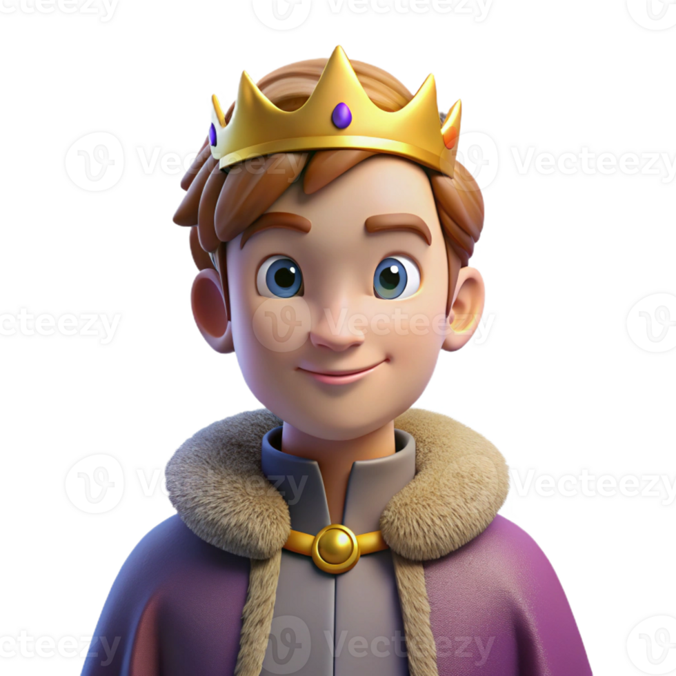 vibrant abstract Portrait of a Charming Prince with a Regal 4K png