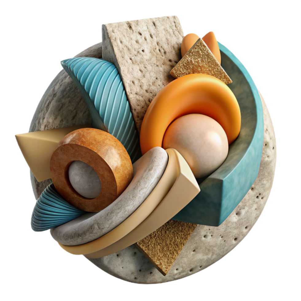 extraordinary classic Abstract Mixed Media Sculpture Textural Contrast Cutout Element authentic png
