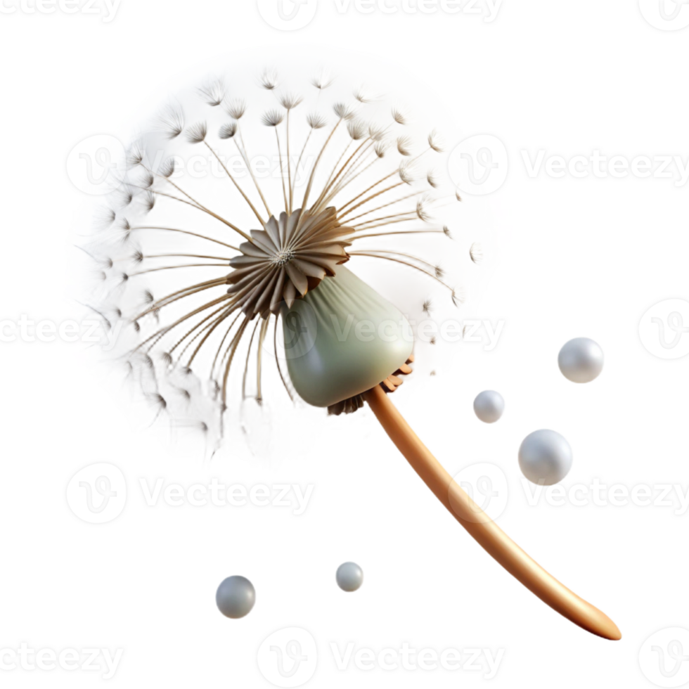 magnificent modern A Single Dandelion Seedhead with Seeds Blo high resolution png