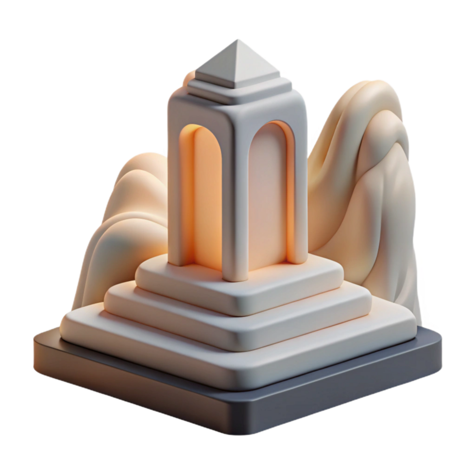 beautiful classic Abstract Monument Smooth Surface Transparent Background exclusive png
