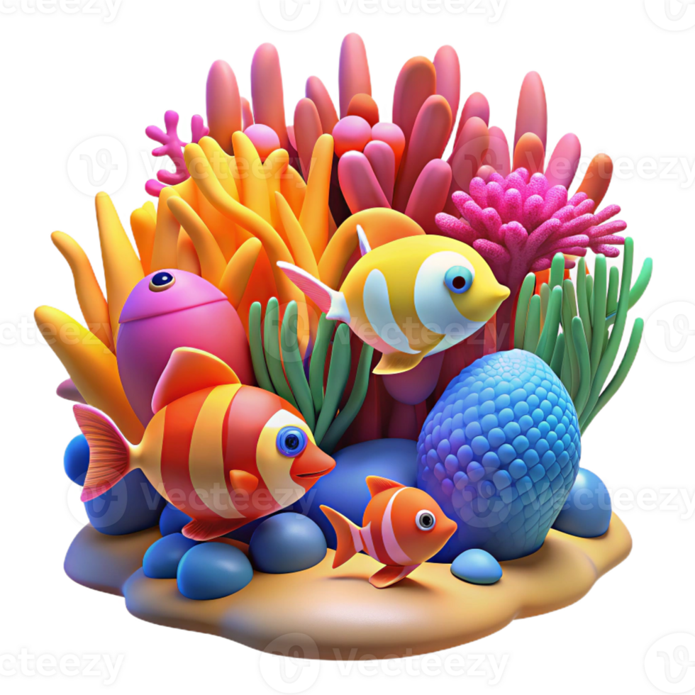 vibrant creative A Vibrant Coral Reef Teeming with Colorfu authentic png