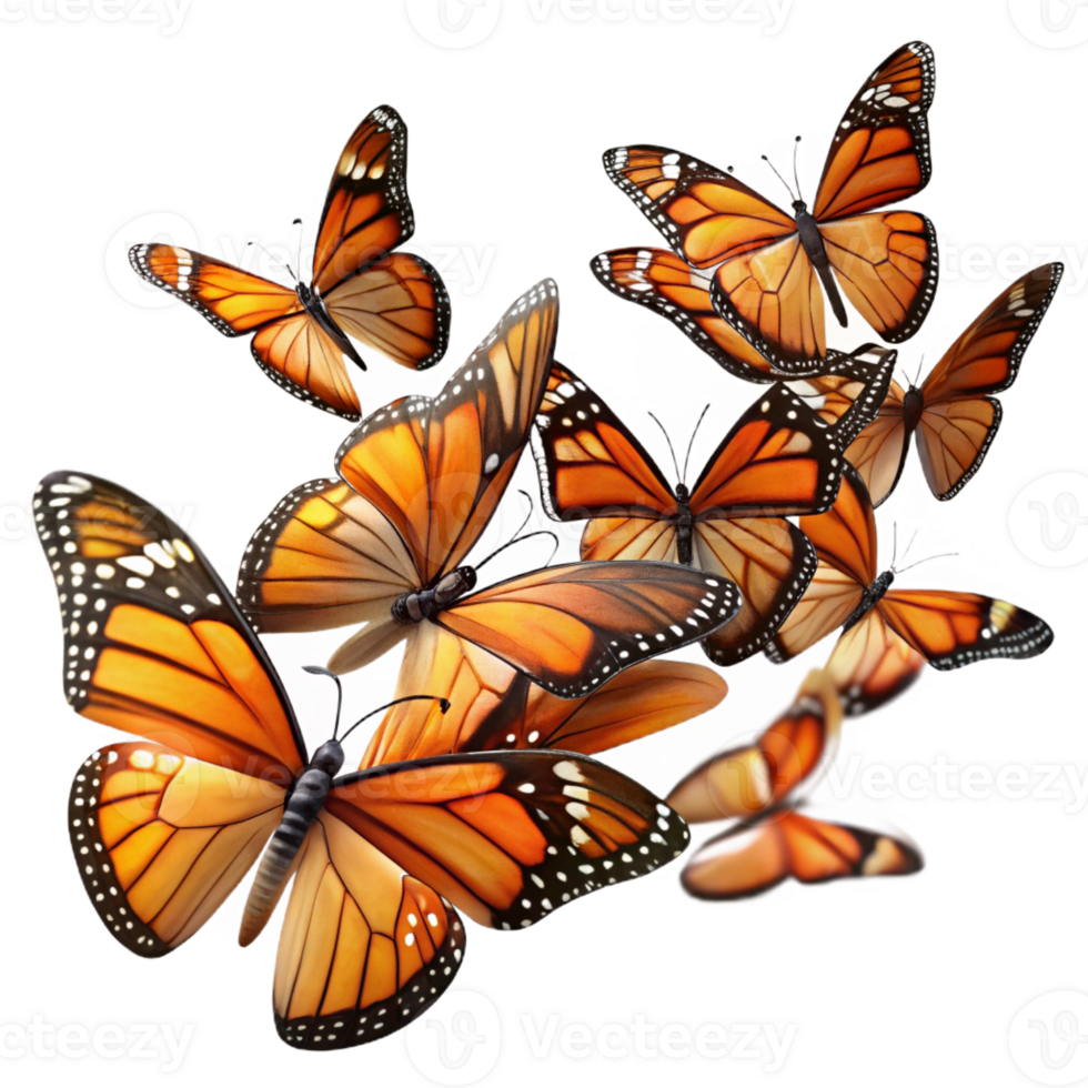 serene abstract A Swarm of Monarch Butterflies Migrating Au high quality png