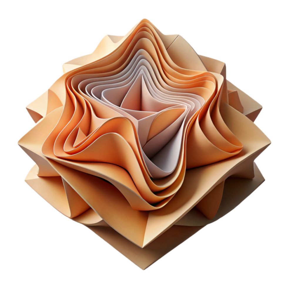 magnificent abstract Abstract Paper Sculpture Folded Design Cutout Element high quality png