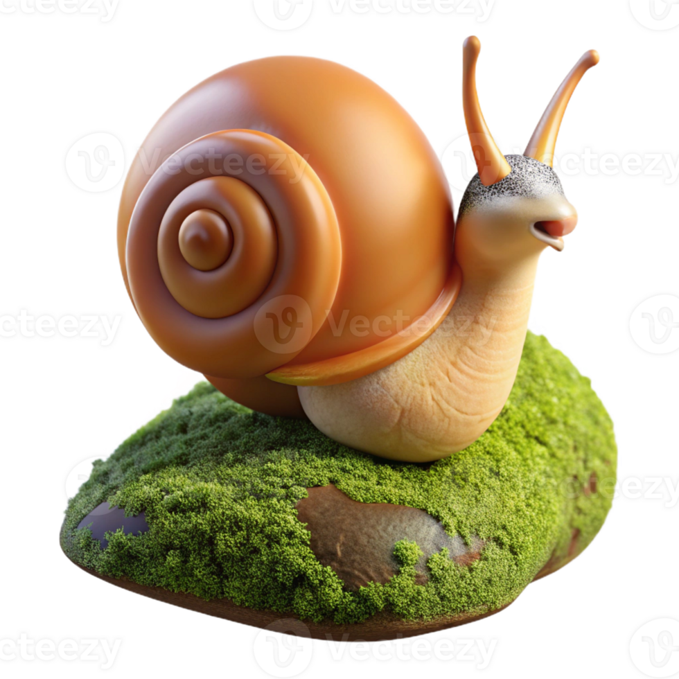 serene traditional A Close Up of a Snail on a Mossy Rock authentic png