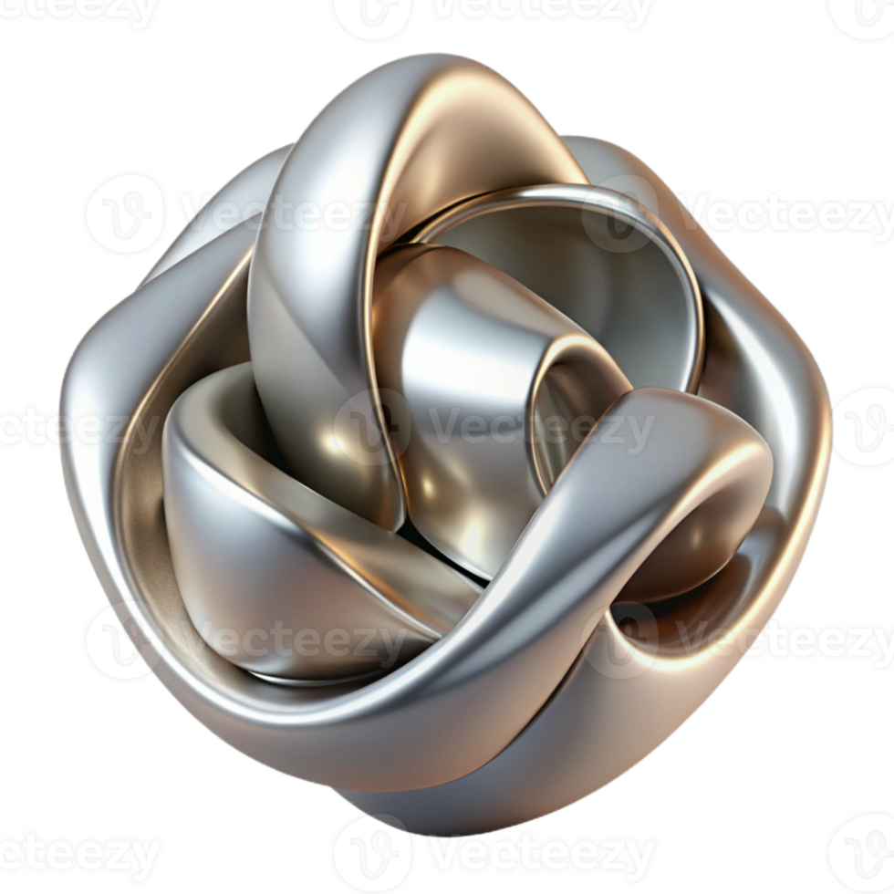 serene creative Abstract Sculpture Metallic Finish Transparent Element professional png