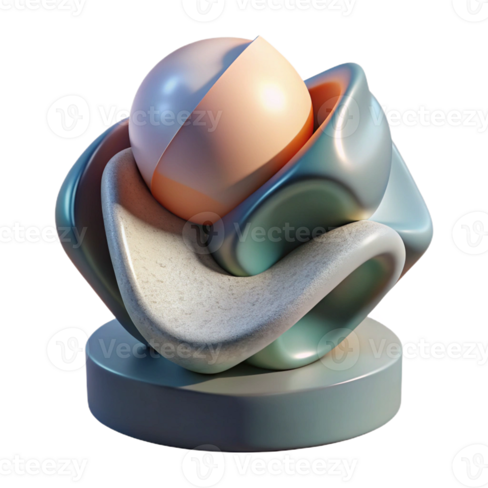 serene modern Abstract Sculpture Minimalist Style Transparent detailed png