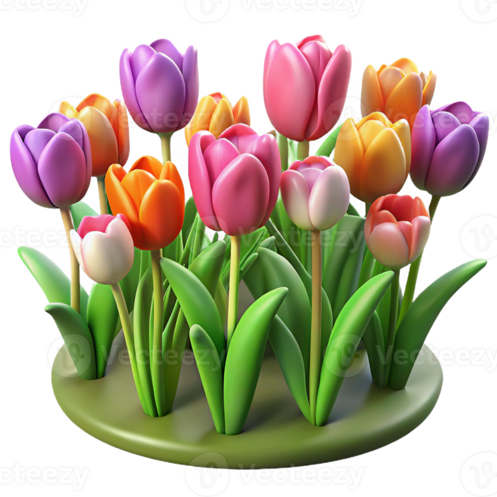 wonderful contemporary A Field of Tulips in Various Colors Springt high resolution png