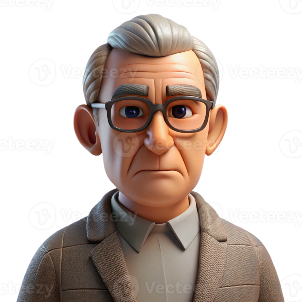 serene vintage Portrait of an Elderly Man with Deep Wrin genuine png