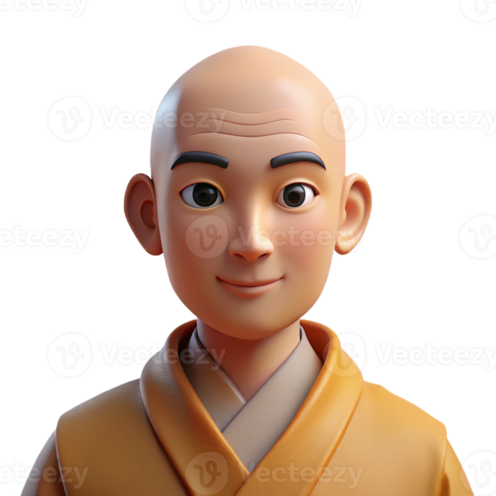 dramatic rustic Portrait of a Serene Buddhist Monk with A original png