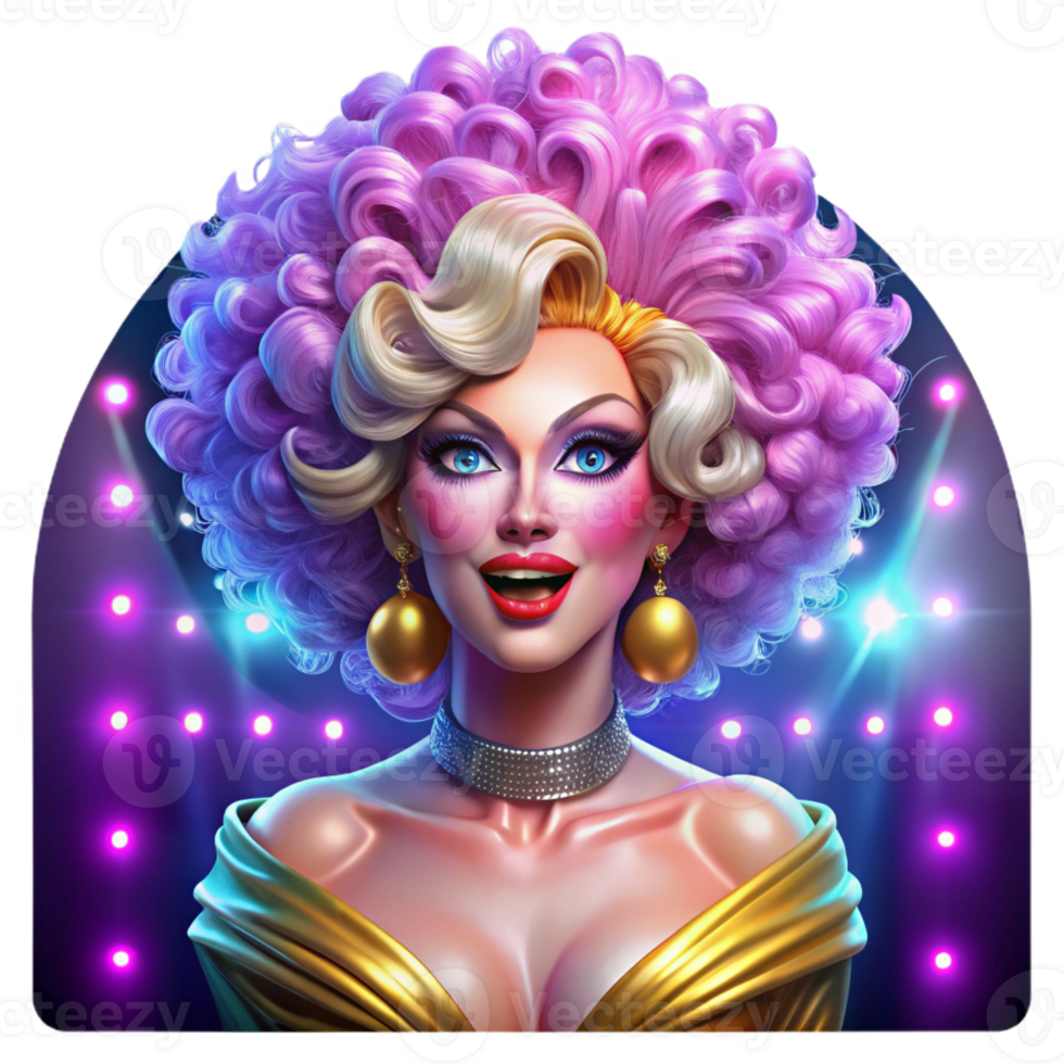 elegant classic Glamorous Drag Queen Portrait exclusive png