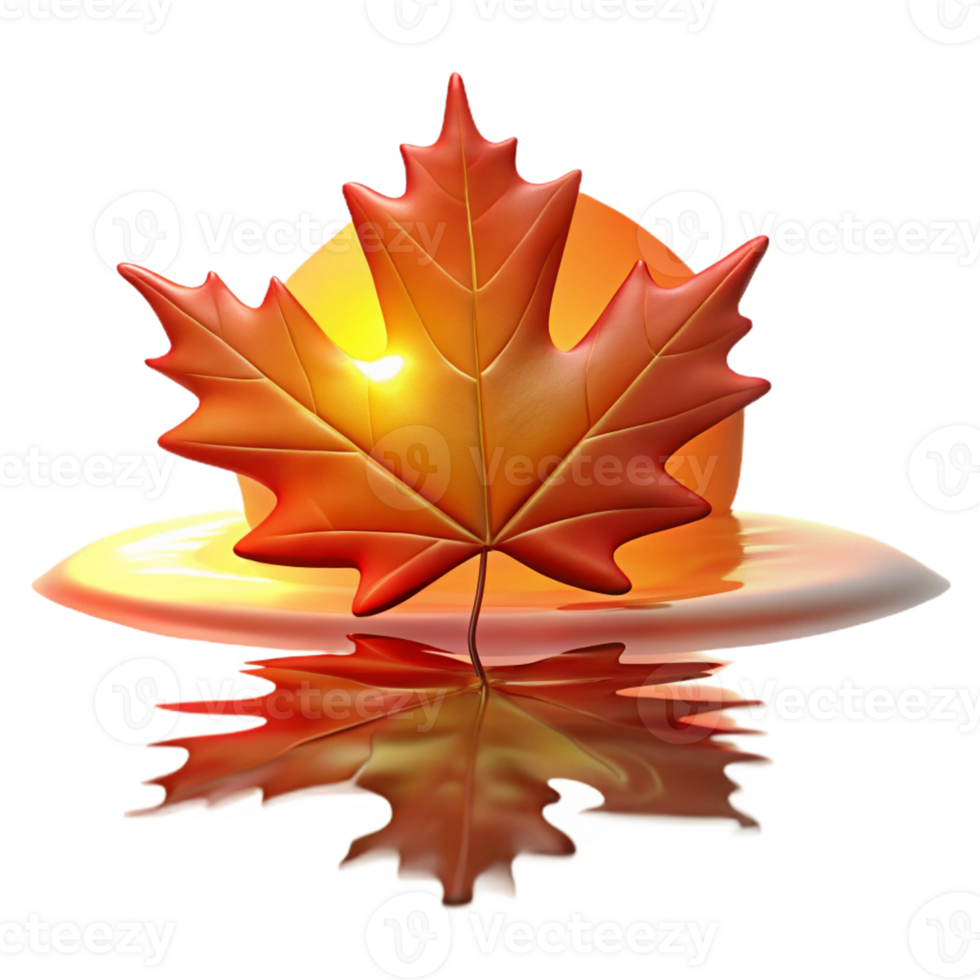 stunning modern A Single Red Maple Leaf Backlit B high quality png