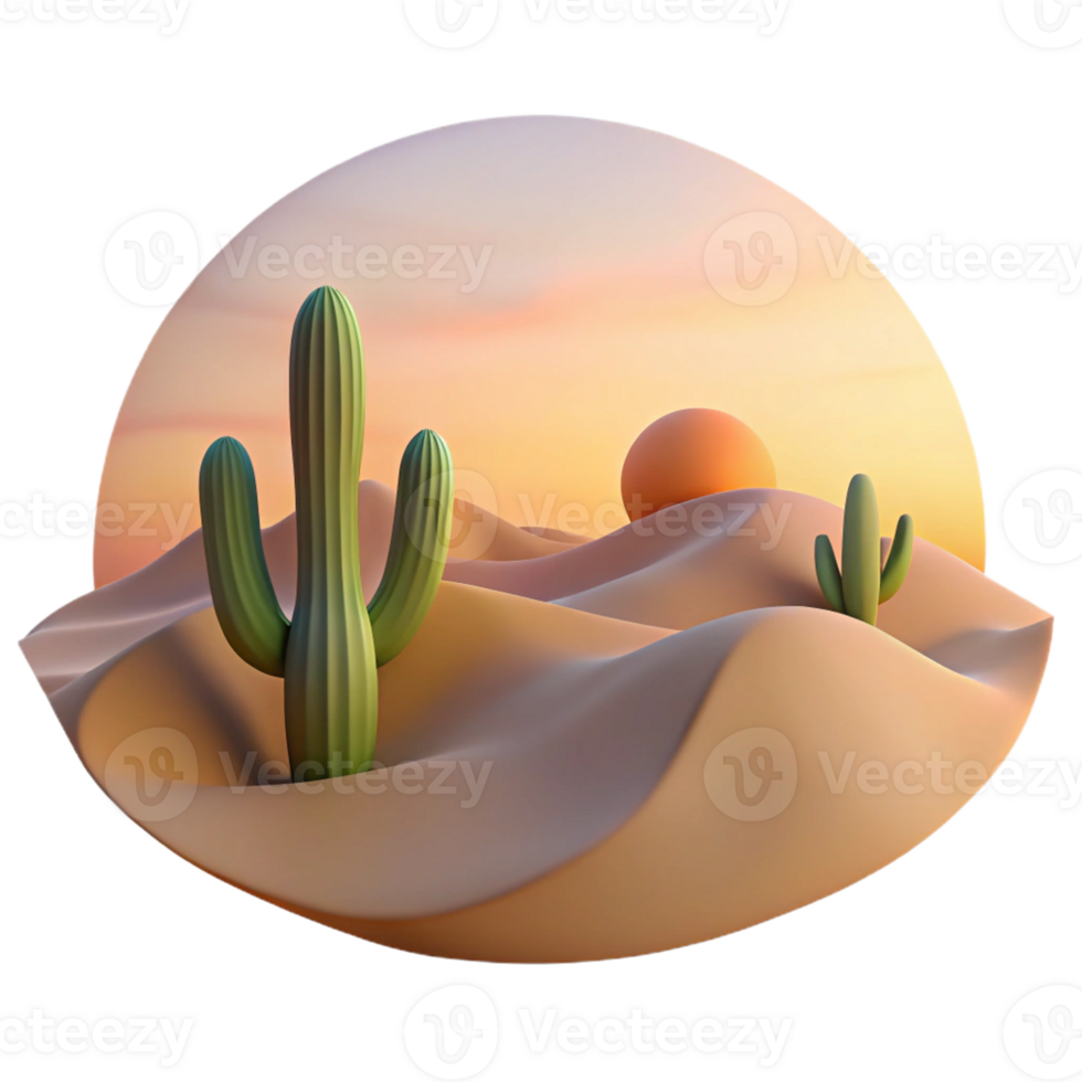 extraordinary creative A Serene Desert Landscape at Sunset with T original png