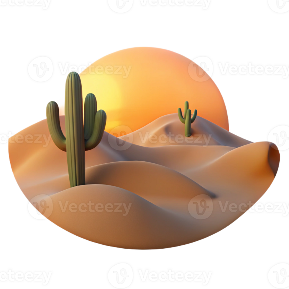 serene creative A Serene Desert Landscape at Sunset with T high quality png