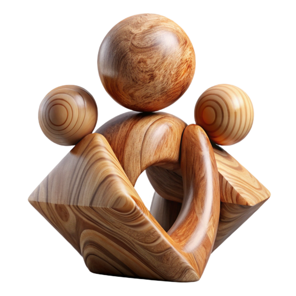 magnificent contemporary Abstract Wooden Figure Abstract Shape Transparent Background exclusive png