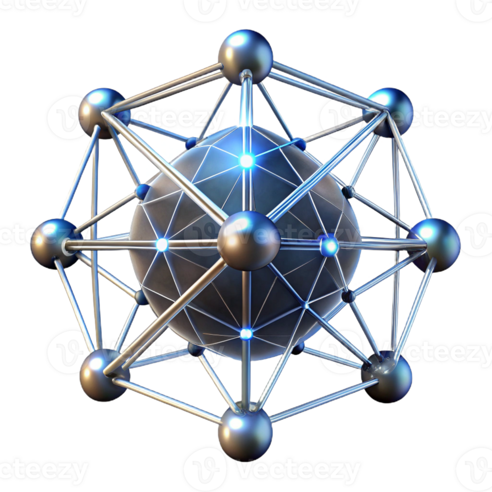 dramatic vintage A Network of Interconnected Nodes Pulsing original png
