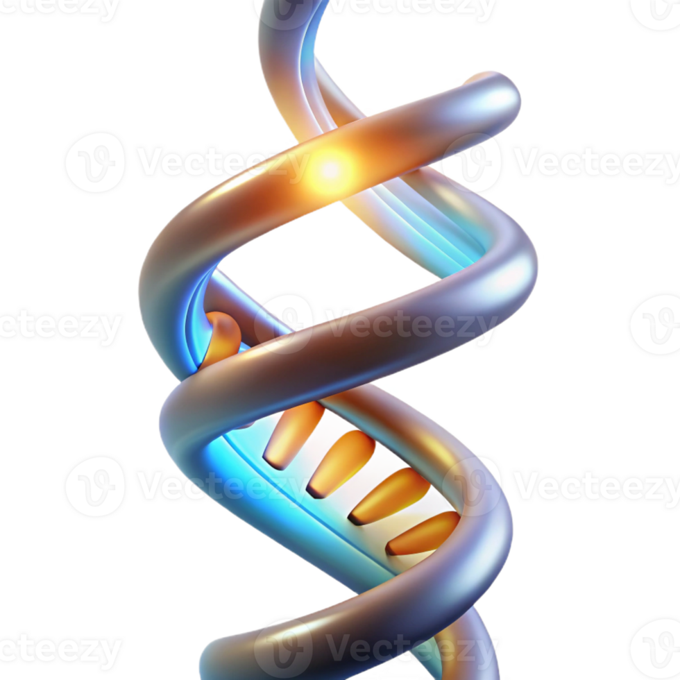 elegant artistic A Dna Strand Spiraling Upwards Glowing Seg high resolution png