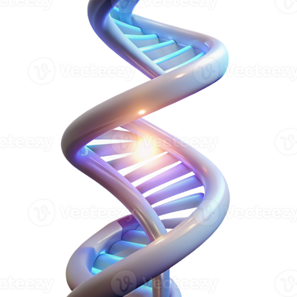 serene minimalist A Dna Strand Spiraling Upwards Glowing Seg detailed png