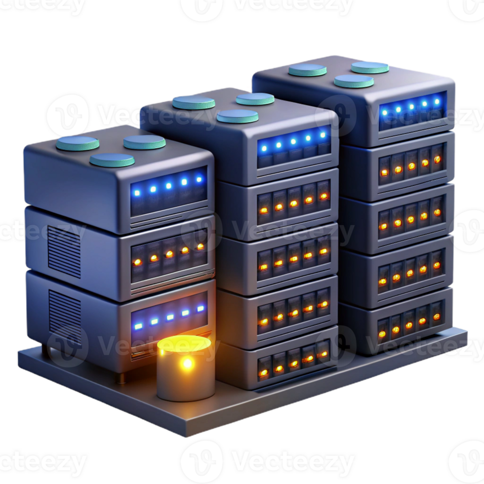 stunning abstract A Server Room Filled with Blinking Lights high quality png