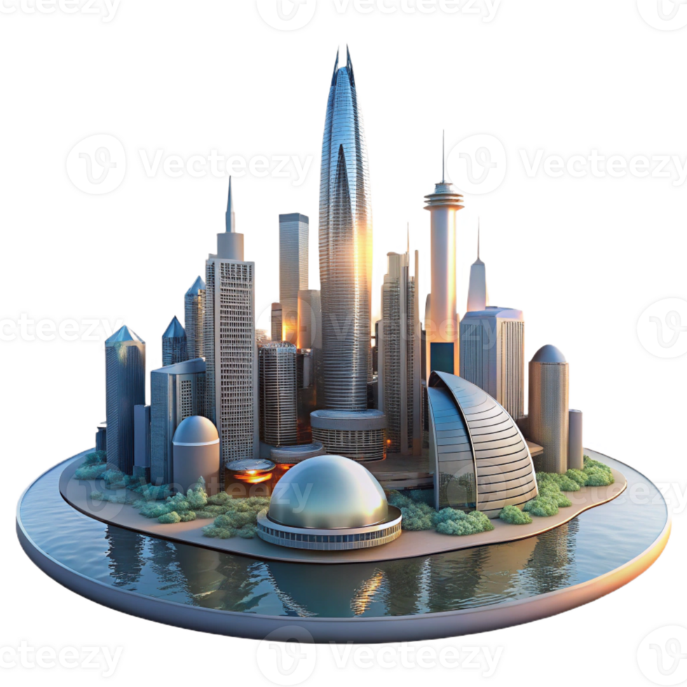dramatic minimalist A Futuristic City Built on the Ocean Slee png