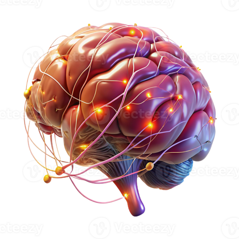 beautiful creative A Digital Representation of a Human Brain high quality png