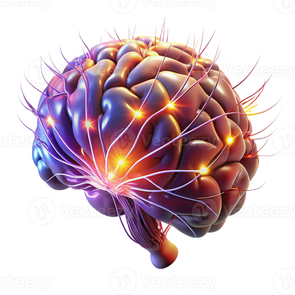 beautiful abstract A Digital Representation of a Human Brain high quality png