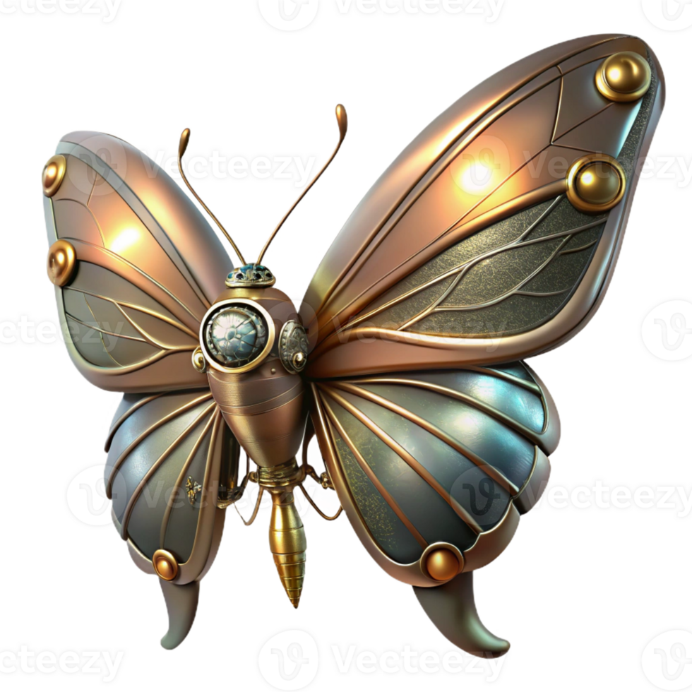 elegant artistic A Steampunk Butterfly Automaton professional png
