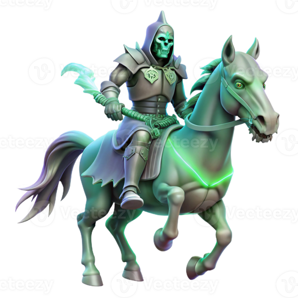 magnificent traditional A Spectral Knight Riding a Skeletal Horse genuine png